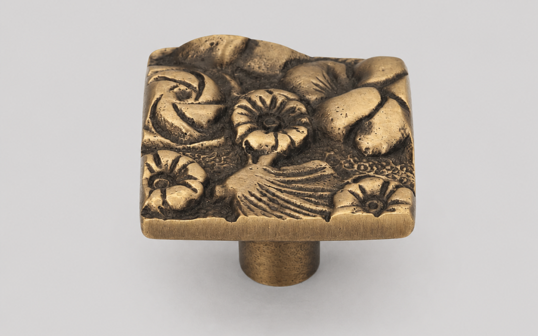 Decorative Floral Rectangular Cabinet Knob – OLY-VH-27